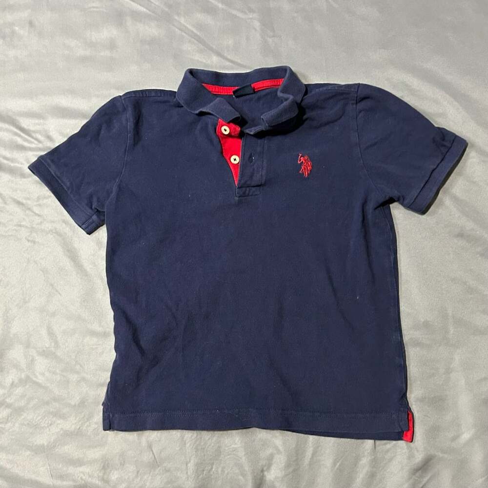 U.S. Polo Assn. Short Sleeve Polo Shirt Navy Red Child Size